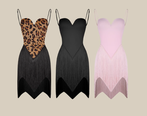 Váy khiêu vũ <span class=keywords><strong>Latin</strong></span> gợi cảm tua rua không tay thiết kế hở lưng Samba Cha Cha Váy khiêu vũ da báo nhảy múa cho phụ nữ thi đấu - Product Image 6