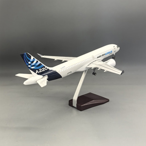 Modelo de Avión de Resina a Escala 1/100 de 38 cm del Prototipo de la Aerolínea Airbus <span class=keywords><strong>A220</strong></span>-<span class=keywords><strong>300</strong></span> con Luces LED y Tren de Aterrizaje - Product Image 2