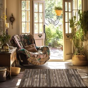 <span class=keywords><strong>Tappeto</strong></span> Runner corridoio antiscivolo 50x150cm motivo geometrico blu <span class=keywords><strong>nero</strong></span> bianco lungo lavabile per ingresso corridoio - Product Image 5