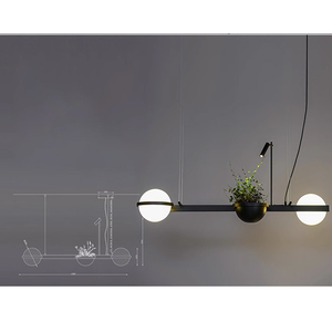 Lustre <span class=keywords><strong>en</strong></span> <span class=keywords><strong>fer</strong></span> <span class=keywords><strong>forgé</strong></span> pour plantes, éclairage décoratif pour îlot <span class=keywords><strong>de</strong></span> bar, comptoir <span class=keywords><strong>de</strong></span> salle à manger, style nordique moderne minimaliste - Product Image 5