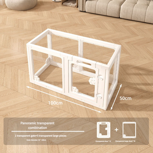 Gros Transparent Acrylique Chien Clôture Motif Solide Cage Intérieure pour Petits Chiens De Taille Moyenne Anti-Évasion Bichon Bouton En Plastique - Product Image 1