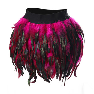 Falda de <span class=keywords><strong>plumas</strong></span> festiva para fiesta de carnaval, baile, jazz, multicolor, irregular, gótica, Halloween, estilo cine - Product Image 4