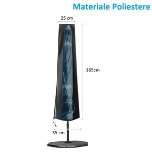 Housse de protection solaire 25/35x165 cm en polyester imperméable avec sangle pour usage extérieur - Product Image 2