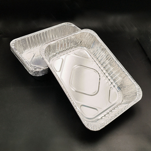 Plateau rectangulaire en <span class=keywords><strong>aluminium</strong></span> pour la restauration, <span class=keywords><strong>grand</strong></span> bac <span class=keywords><strong>jetable</strong></span> en <span class=keywords><strong>aluminium</strong></span>, compatible micro-ondes, emballage alimentaire de qualité pour la cuisson au <span class=keywords><strong>four</strong></span> - Product Image 2