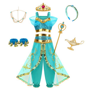 Conjunto de disfraz de princesa para niñas, ropa de Fiesta infantil inspirada en películas y TV informal impresa para verano - Product Image 2