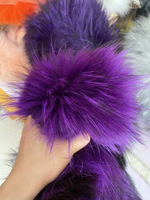 Usine En Gros DIY Pompons 15cm Rouge Noir Blanc Gris Violet Rose Boules De Fourrure De Raton Laveur pour Bonnets Chapeau Véritable Fourrure Naturelle Pompon