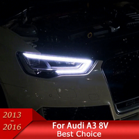 Feux de voiture Audi A3 8V Berline Sportback 2013-2016 S3 12V Kit de phares LED avec lentille bifocale pour mise à niveau LHD RHD