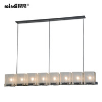Restaurant-Pendelleuchte, Luxuriöse Moderne Minimalistische Bar-Tischlampe, Nordischer Stil Lange Streifenlampe aus Schwarzem Acryl