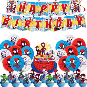 Spiderman y sus increíbles amigos tema Fiesta de feliz cumpleaños Banner taza pastel Topper juegos de globos de látex para niños - Product Image 3
