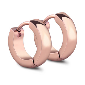 Boucles d'oreilles créoles à clipser en acier de 4 mm, rondes et géométriques, pour un usage quotidien - Product Image 5