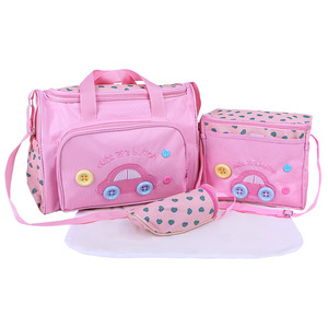 Conjunto Multifuncional de 4 Piezas de Moda 2026, Bolso Bandolera <span class=keywords><strong>para</strong></span> Pañales con Diseño de Caricaturas de Autos <span class=keywords><strong>para</strong></span> <span class=keywords><strong>Maternidad</strong></span> - Product Image 3