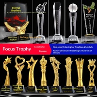 Trophée en résine cristalline personnalisable sablée pour récompense des employés excellents lors de la réunion annuelle de l'entreprise, danse des enfants