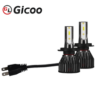 GICOO F2 12V Nuevas Bombillas LED para Faros Delanteros 1860 CSP, Iluminación Automotriz H1 H3 H4 H7 H11 H13 6500K 50W, Diseño Todo en Uno
