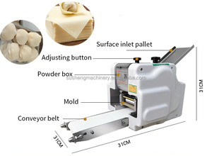 Máquina para hacer fideos con envoltorio de bola de masa hervida Siomai Wonton cuadrado redondo 220V nuevo escritorio para tienda de bolas de masa hervida tienda de alimentos para <span class=keywords><strong>Pizza</strong></span> también - Product Image 2