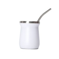 Tasse à Yerba Maté de 8 oz, tasse à café réutilisable, tasse en acier inoxydable écologique avec paille