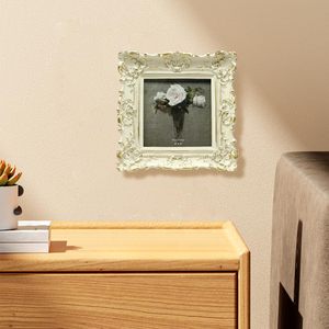 Cổ trang trí công phu 4x4 trắng nhựa hình ảnh khung tay-crafted hoa thiết kế cho trang trí Tabletop tường hiển thị trang trí nội thất nghệ thuật - Product Image 6