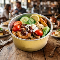 Conteneur en aluminium pour la restauration, barquette jetable en aluminium en vrac, plateau pour buffet d'hôtel, banquet, boîte à lunch en plastique PP de qualité alimentaire, résistante au four