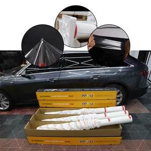 PPF-U 7.5Mil Film pelindung cat otomotif, Film pelindung cat otomotif Anti gores Glossy bungkus Glossy Tpu seluruh tubuh perekat bening penyembuhan diri