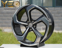 Jantes en aluminium forgé 5x112 de 18, 19, 20, 21 pouces, 5 branches, finition usinée noir brillant, luxe et performance pour les séries 3, 4, 5, 7, X3, X5, i