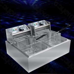 Friteuse Électrique Double Cylindre à Quatre Écrans, Vente Directe, Friteuse à Poulet Électrique Commerciale, Friteuse Profonde Électrique de Comptoir - Product Image 3