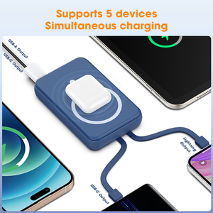 चुंबकीय वायरलेस पावर बैंक 10000mah उच्च 22.5w pd टाइप सी फास्ट चार्जिंग अंतर्निहित केबल डिस्प्ले पोर्टेबल चार्जर लोगो - Product Image 4