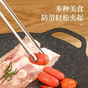 Pinzas para alimentos de acero inoxidable 304, estilo coreano, herramienta de cocina multifuncional para asar, hornear y servir - Product Image 5
