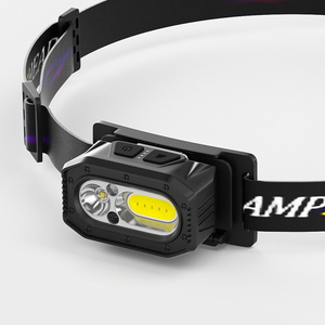 Lampe frontale LED rechargeable par USB, capteur de mouvement, double lumière COB LED, phare ultra lumineux avec affichage de la puissance, pour le camping, la pêche, la course à pied - Product Image 1