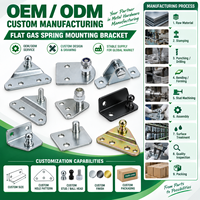 Support de fixation à ressort à gaz plat avec plaque de montage à rotule pour vérin à gaz, support de levage, OEM personnalisé