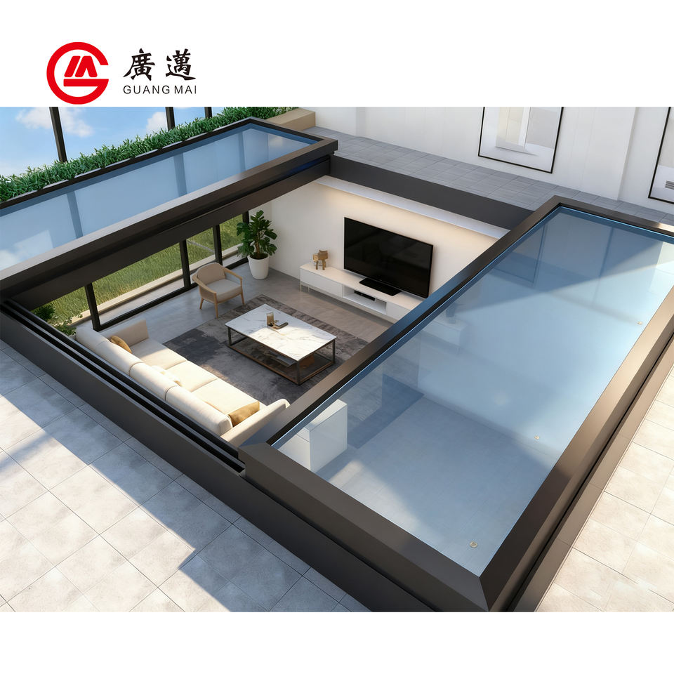 Electric Railing Sliding Skylight Aluminum Alloy Railing Electric Remote-Controlled ...