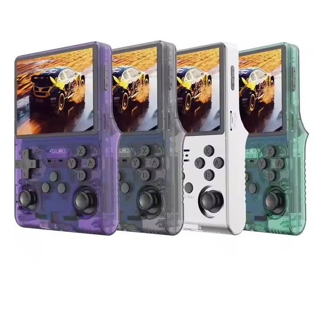 R40S Pro Retro Handheld Game Console 3.5 Inch HD IPS Screen Large Battery Capacity Dual 3D Joystick 64GB Portable Gaming Player