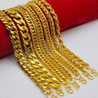 Bracelet cubain latéral puissant en alliage plaqué or YL 6/9/12mm unisexe, couleur longue durée