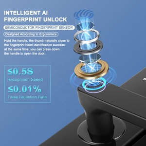 Serrure intelligente pour <span class=keywords><strong>porte</strong></span> <span class=keywords><strong>d</strong></span>'<span class=keywords><strong>entrée</strong></span> avec <span class=keywords><strong>code</strong></span> numérique sans clé, empreinte digitale, application TTLock, sécurité <span class=keywords><strong>d</strong></span>'usine, antivol, pour la maison - Product Image 5