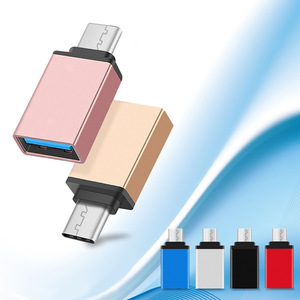 Adaptador tipo C a USB, Cable de datos Otg de aleación de aluminio para teléfono móvil, dorado, negro, rosa, rojo, azul, plateado - Product Image 4