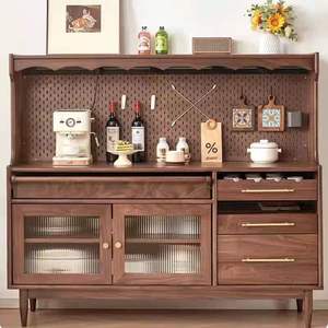 Moderno soggiorno in legno massello di noce alto credenza credenza armadietto a buffet mobili - Product Image 5