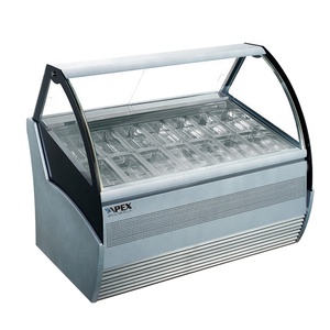 Réfrigérateur de présentation pour glaces italiennes / Gelato / Vitrine de présentation pour glaces 8 / 10 / 12 / 14 / 16 bacs - Product Image 1