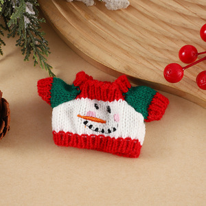 Nouveau produit en stock : Porte-clés de fête en laine avec motif de poupée de Noël en tissu, vêtements de fantaisie de dessin animé, vente en gros - Product Image 4