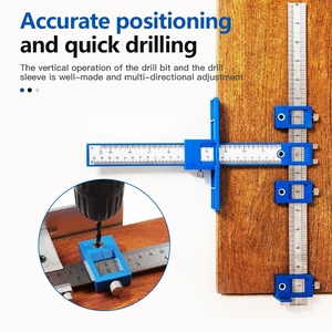 Règle industrielle DIY HD Scale Furniture Menuiserie Punch Hole Locator Drill Guide Rule for Cabinet Drawer Hardware Dowel Woodworking - Product Image 5
