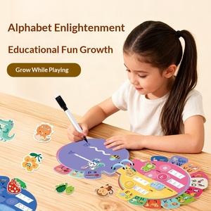 Libro Educativo dell'Alfabeto per l'Asilo, Giocattolo Sensoriale per Bambini con <span class=keywords><strong>Autismo</strong></span>, Libro di Tracciamento Prescolare con Penna Cancellabile - Product Image 3
