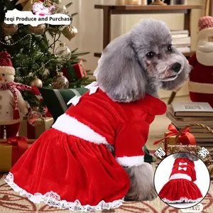 Ropa respetuosa con el medio ambiente para pasear perros de invierno sólido de poliéster para Navidad y Año Nuevo ropa festiva para mascotas - Product Image 3