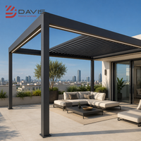 Pergola pliante en aluminium, directement de l'usine, avec système de toit rétractable motorisé pour terrasses et projets commerciaux