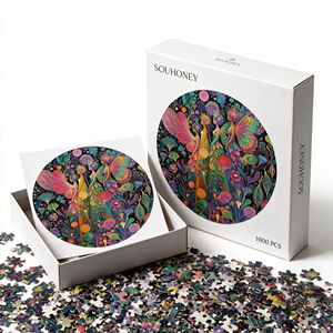 จิ๊กซอว์ SOUHONEY แบบกำหนดเอง 500-1000 ชิ้น รูปทรงกลม ภาพสวนเทพนิยายสีสันสดใส ของเล่นเสริมพัฒนาการสำหรับผู้ใหญ่และวัยรุ่น - Product Image 1