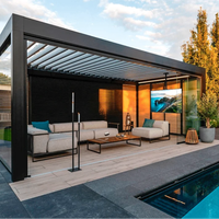 Pergola bioclimatique en aluminium avec brise-soleil électrique, imperméable, support de toit pour pavillon extérieur, jardin, balcon, vente en gros d'usine