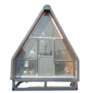Edificio de estructura de acero prefabricado con estante de Marco A de vidrio moderno con casa pequeña aislada Venta caliente de cabina de Marco A - Product Image 1