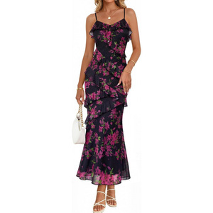 Nouvelle <span class=keywords><strong>Robe</strong></span> Longue <span class=keywords><strong>d</strong></span>'Été pour Femme, Style Bohème Floral, Sexy et Tendance, Coupe Ample en Dentelle, Bretelles Fines, Idéale pour les Fêtes - Product Image 3