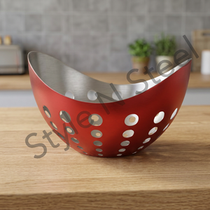 Bol ovale de stockage de fruits et légumes en acier inoxydable usage quotidien comptoir passoire et passoire en métal prix de gros - Product Image 3