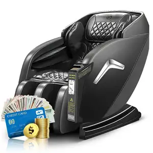 Silla de masaje comercial de venta de gravedad cero 3D con control de tiempo Sistema de pago operado por billetes de monedas para negocios de tarjetas de crédito