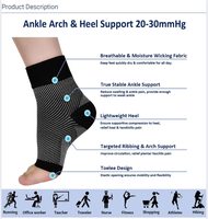 Support de cheville de compression de logo personnalisé pour la fasciite plantaire manchon de cheville de compression pour hommes et femmes signe gratuit