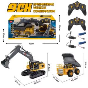 Huina 9 Channel RC Excavator 13556 <b>Remote</b> <b>Control</b> Dump <b>Truck</b> Toy 2.4GHz 1/24 Scale 2 in 1 RC Construction Vehicle <b>Truck</b> for Boys - Product Image 6