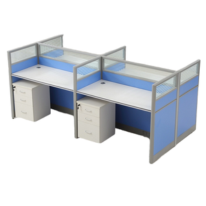 Juego de silla de escritorio de oficina con pantalla moderna simple, cubículo de partición para 4 personas, escritorio de computadora para empleados, 6 personas - Product Image 4