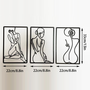 Mettre en place Décor 3d Noir Bois Ligne Peinture Art Chambre Salon Minimaliste Décor À La Maison En Bois <span class=keywords><strong>Mur</strong></span> Art - Product Image 4